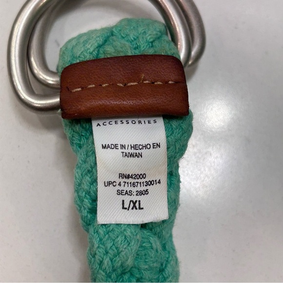 Green Cotton Blend Adjustable Women’s Braided Western Boho Gypsie Belt Size L/XL - Picture 6 of 7